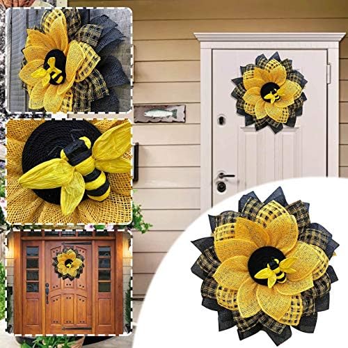 Summer Bee Wreath for Front Door