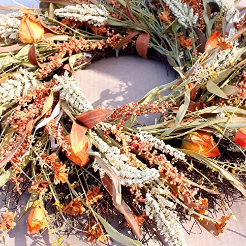 Dseap 24 Inch Fall Wreath for Front Door