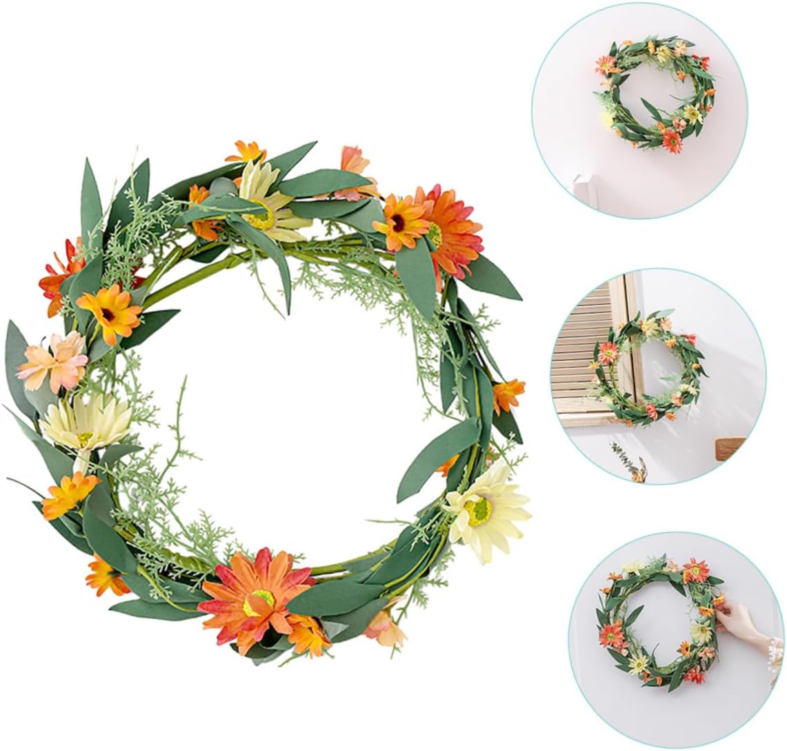 Realistic Chrysanthemum Wreath Christmas Door Hanging Decor