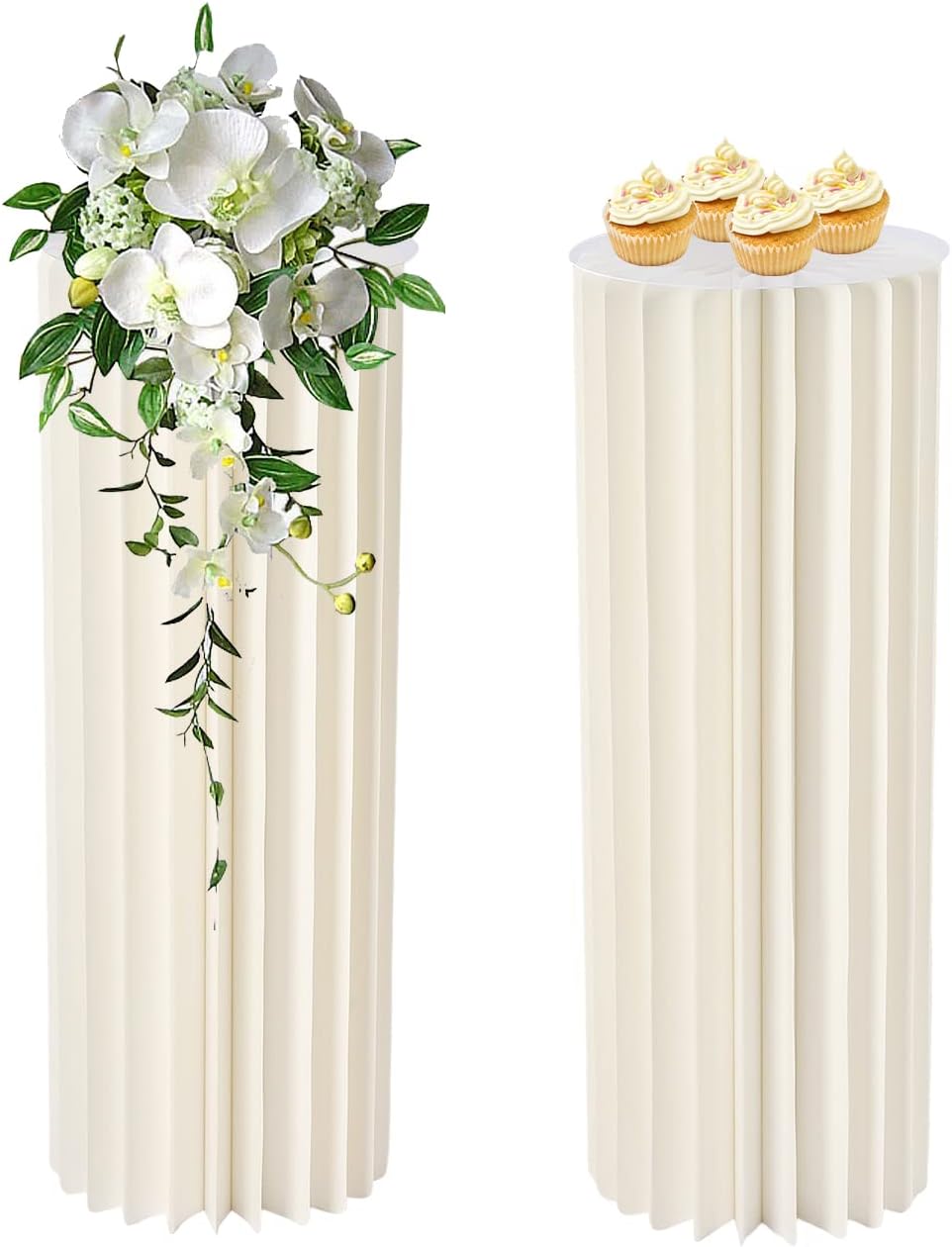 Foldable Cardboard Cylinder Stands 2pcs for Wedding Centerpieces