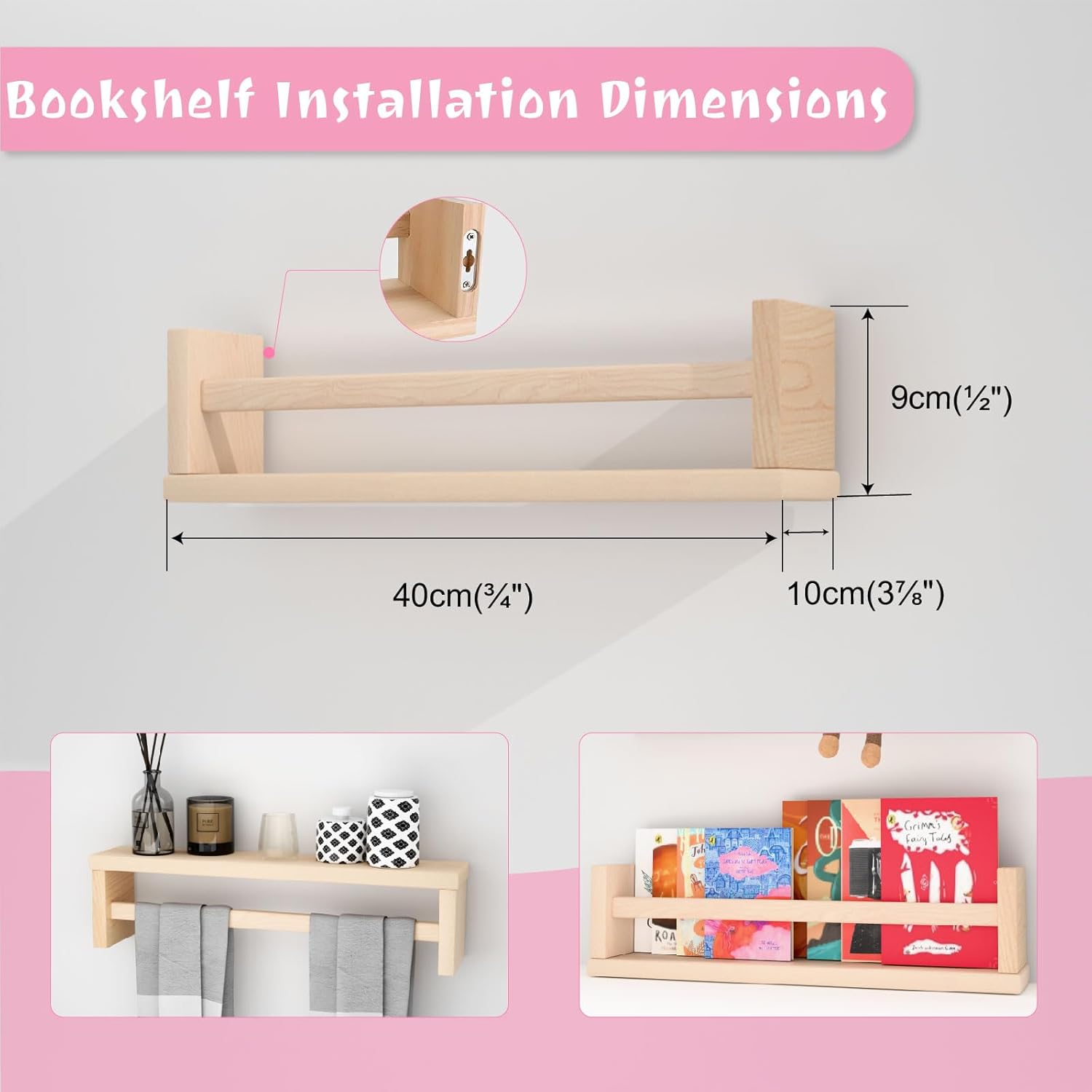 Floating Shelves 2 Pack 16 Inch Rustic Wood Wall Shelves