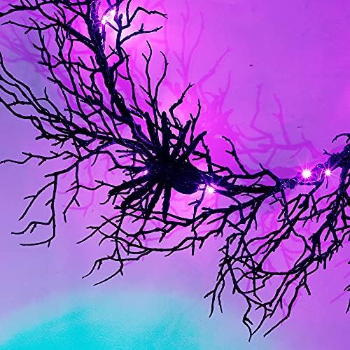 24 Inch Halloween Wreath with Purple LED Lights