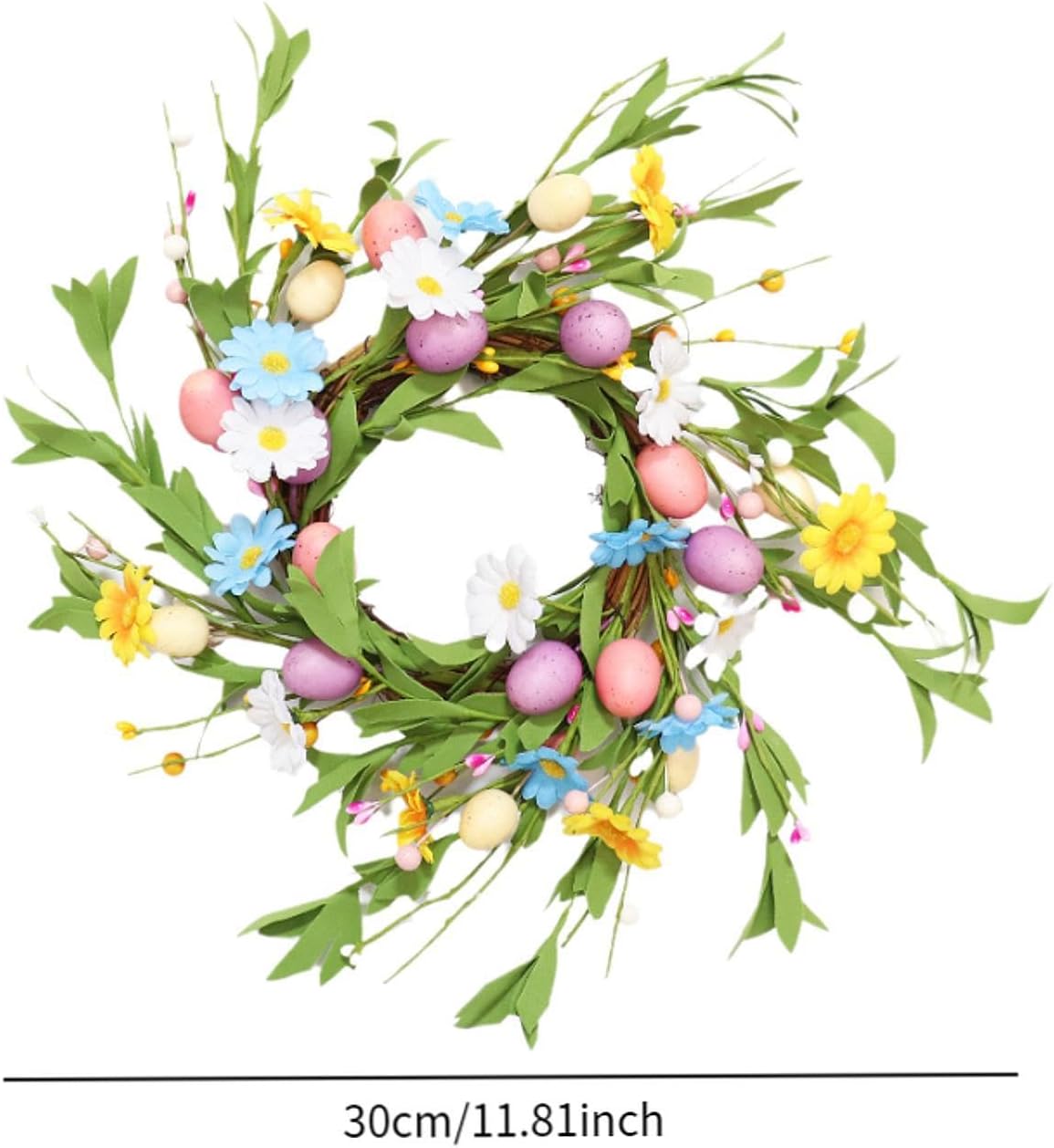 Easter Egg Wreath Display Backdrop for Front Door Garden 12 Inch