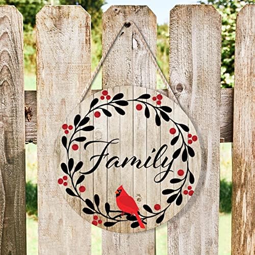 Farmhouse Door Wreath with Red Birds and Memorial Quote