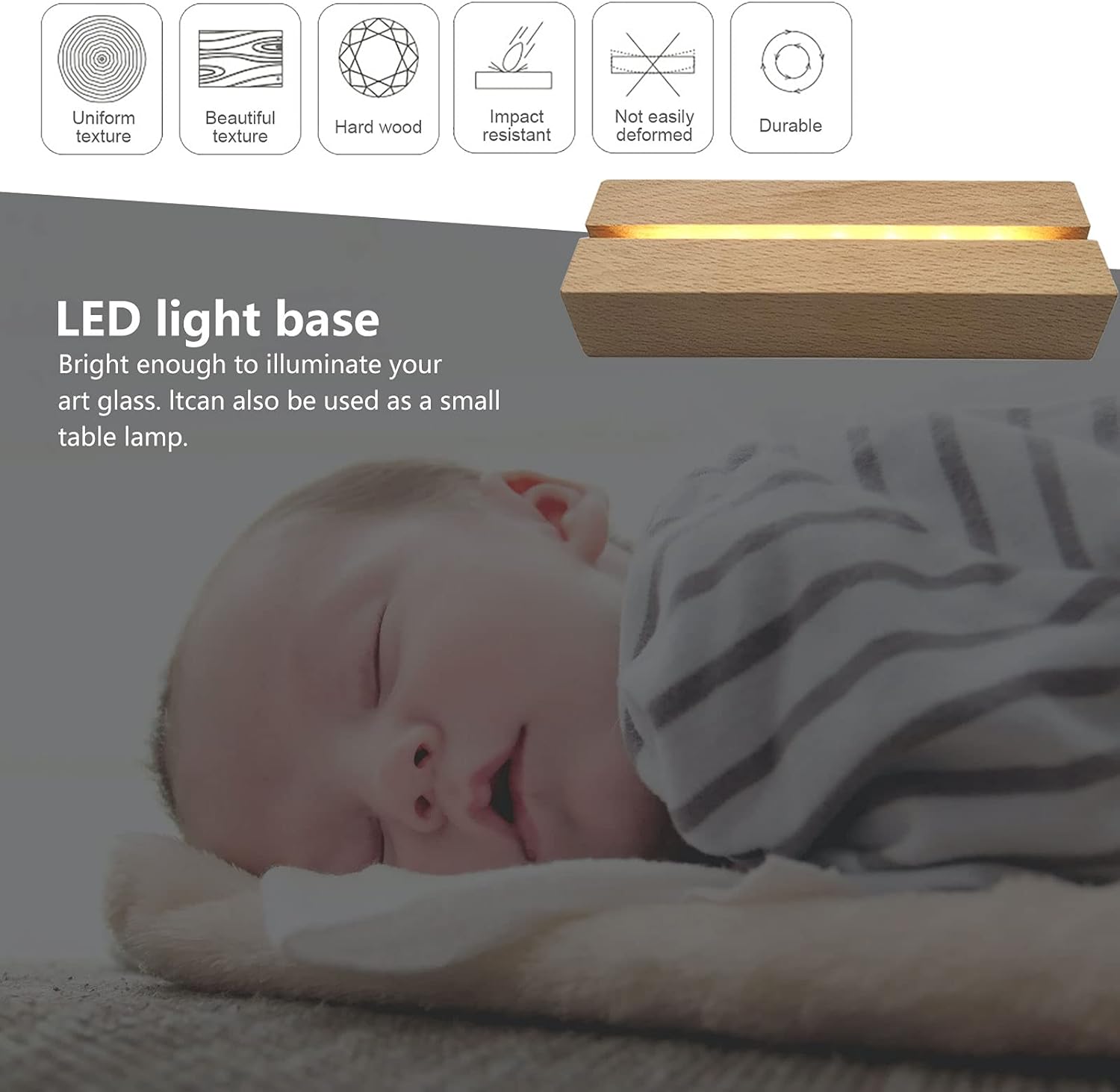 LED Light Display Base Stand with USB Power 2PC