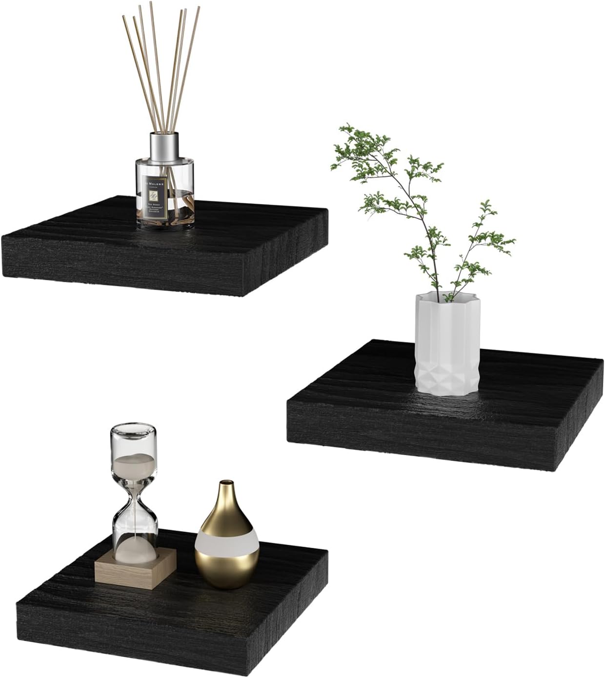 PopiShelves 3 Pack 6 Inch Mini Square Wall Shelves