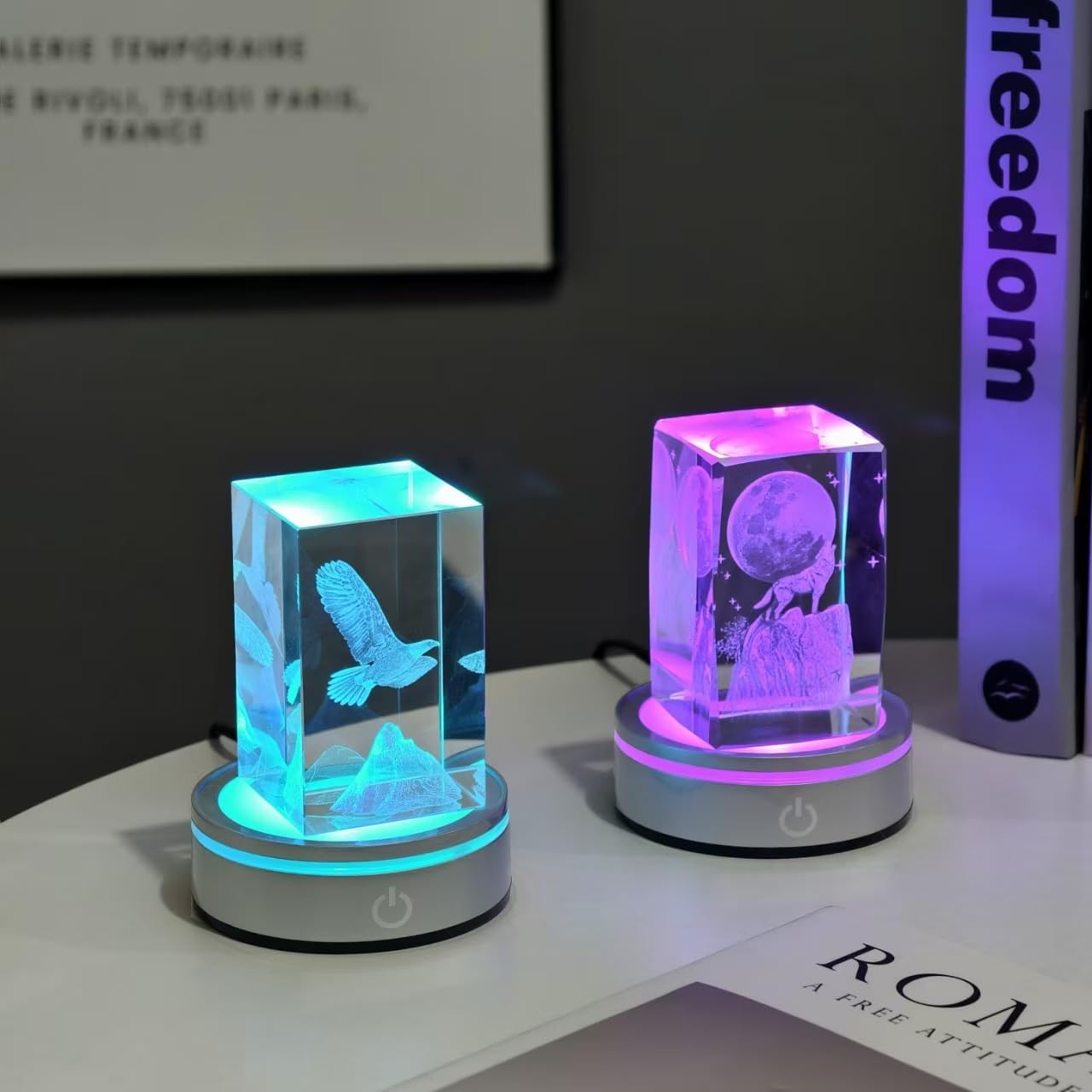 Museum-Grade Crystal Lighting Base Set of 4