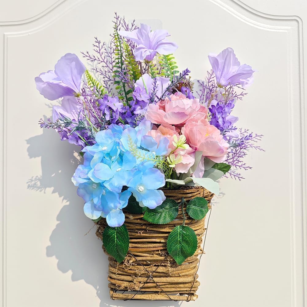 Manutox Hydrangea Door Wreath Basket Decor