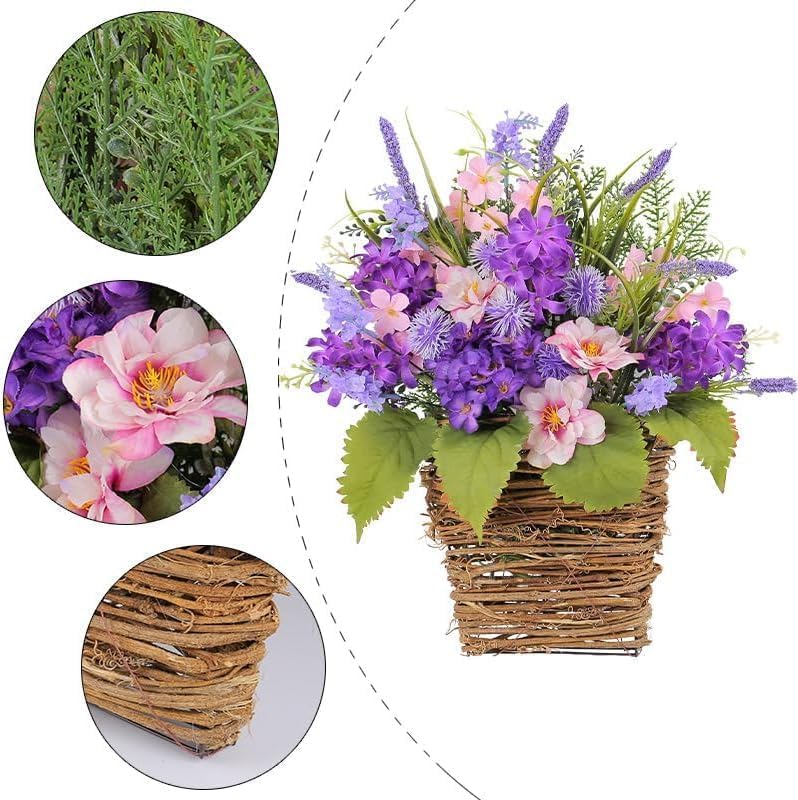 Cream Hydrangea Door Wreath Basket Hanger