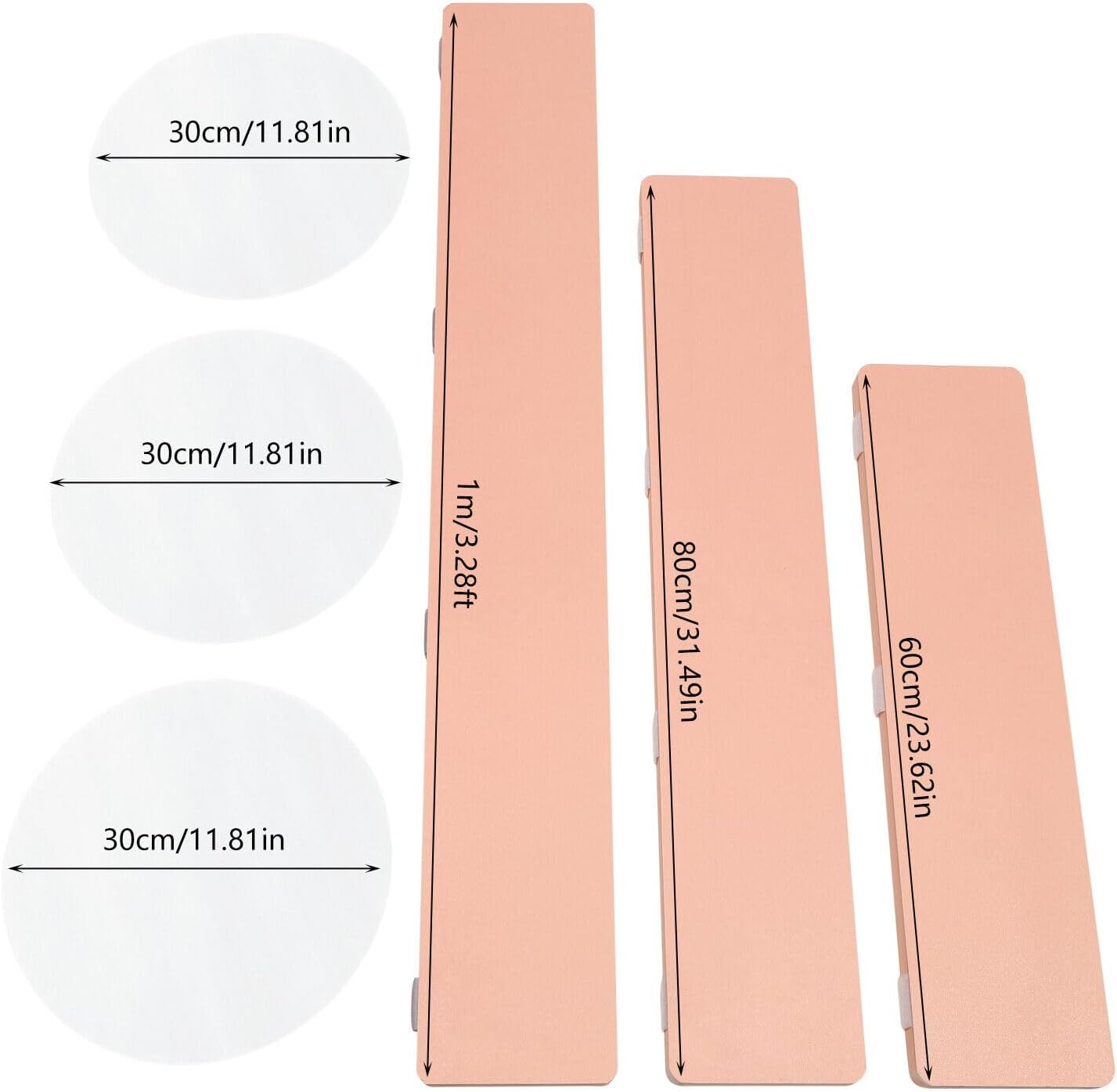 3 Pcs Foldable Paper Columns Display Pedestal Stand with PVC Boards