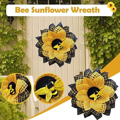 Summer Bee Wreath for Front Door
