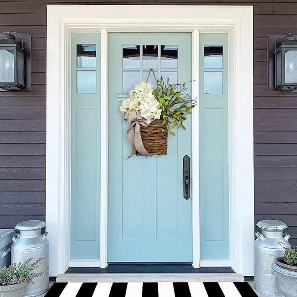 Spring Wildflower Door Hanging Wreath Welcome Sign Decor