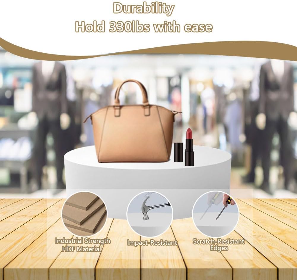 Round Display Pedestal Stand Black 158x79in