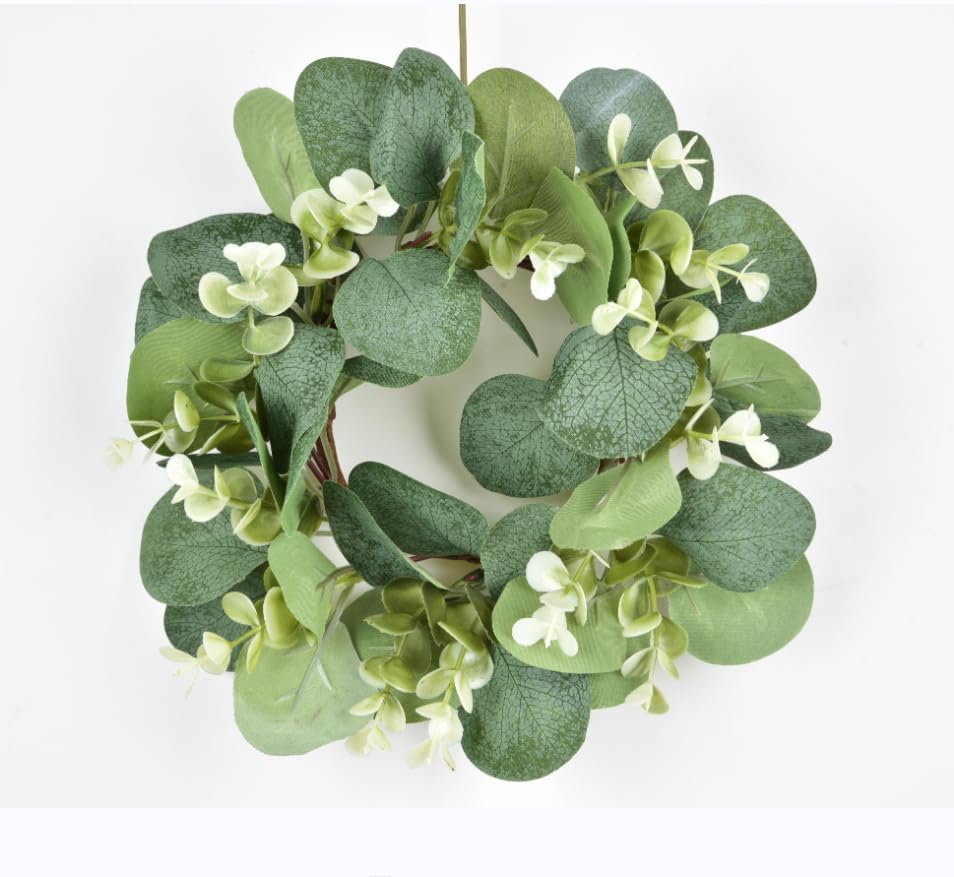 Artificial Eucalyptus Leaves Wreath 9 Inch Farmhouse Decor