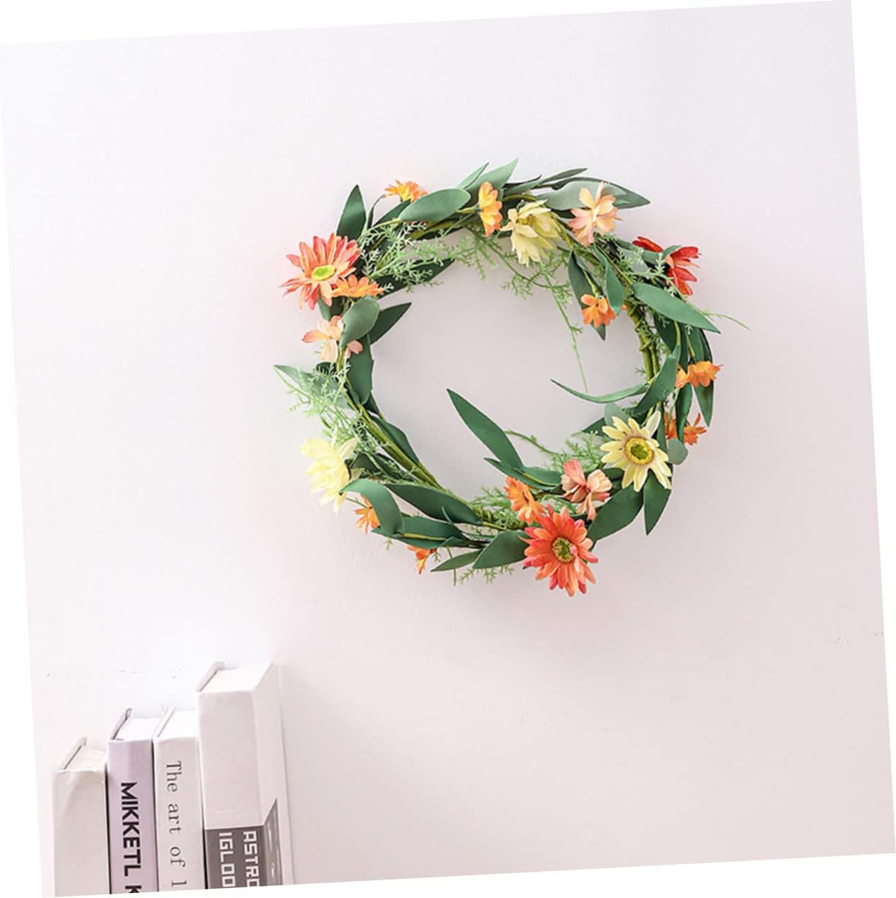Realistic Chrysanthemum Wreath Christmas Door Hanging Decor