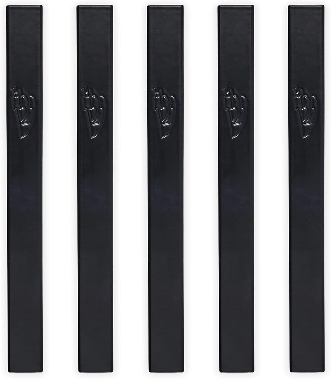 5 Pack Aluminum Mezuzah Cases with Black Mat Finish