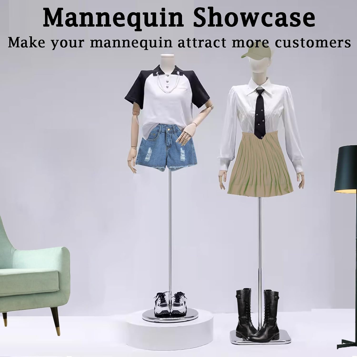 Round Mannequin Display Pedestal Stand for Clothing Store