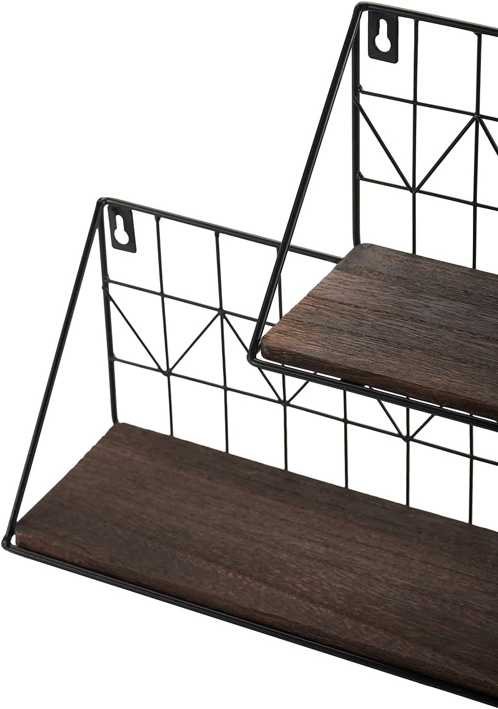 Mkono Floating Shelves Set of 2 Rustic Wood Display Storage Shelf
