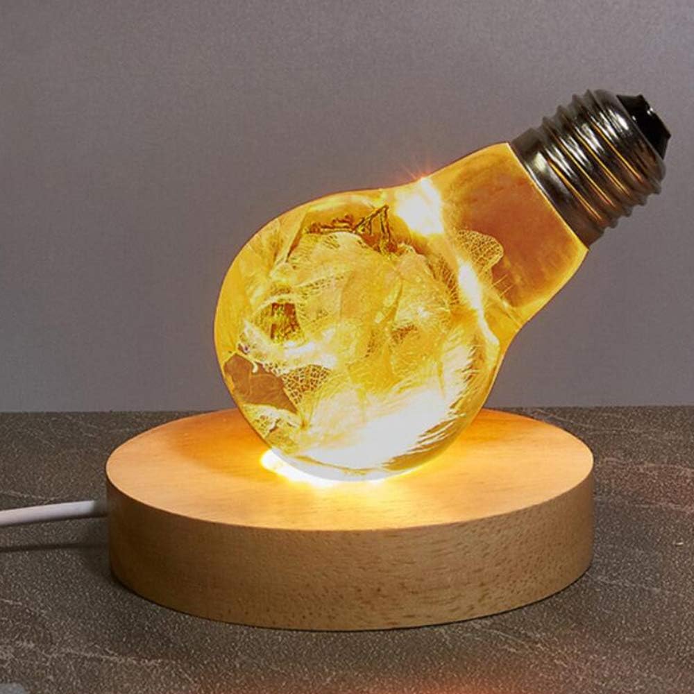 4 Inch LED Wooden Base Display Pedestal with USB Switch