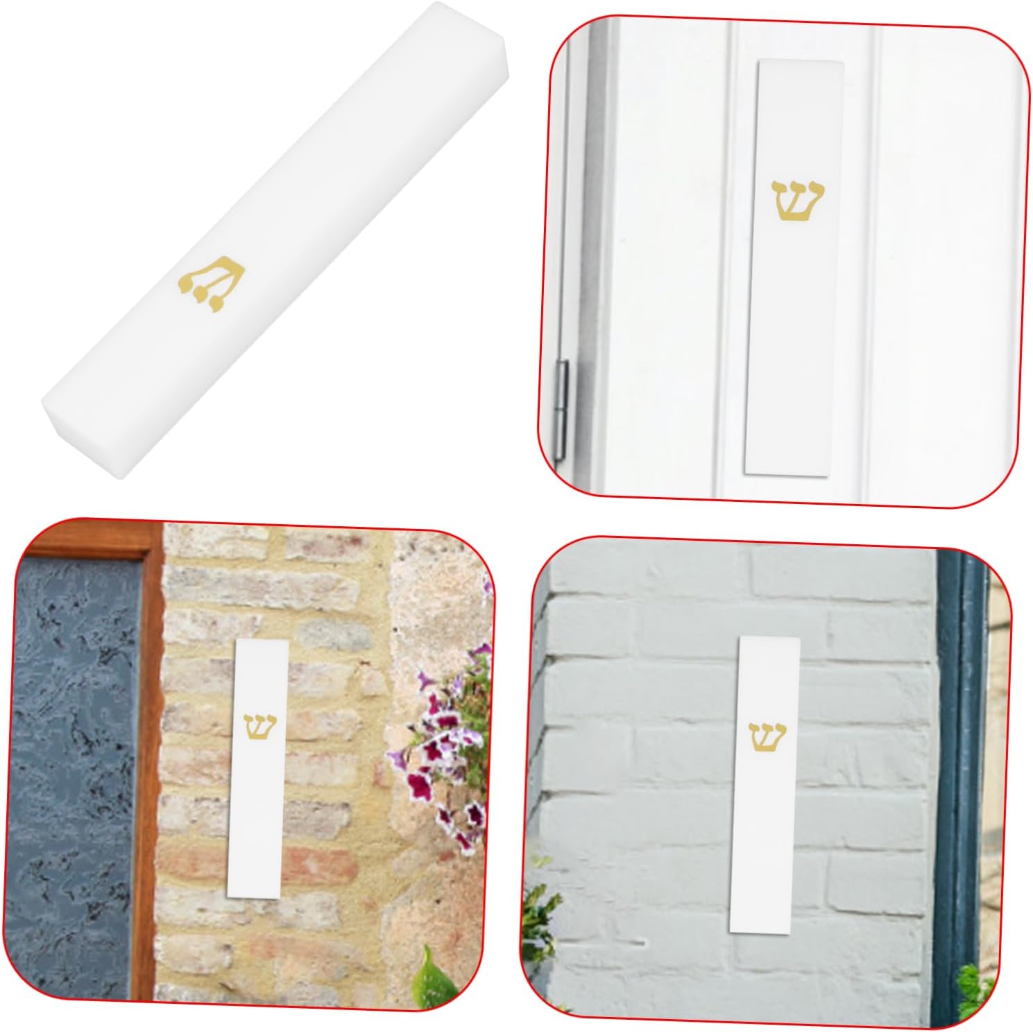 VINTORKY Elegant Black Resin Mezuzah Case