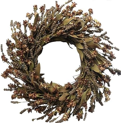 TEMPUS 20 Inch Artificial Coffee-Colored Fall Wreath