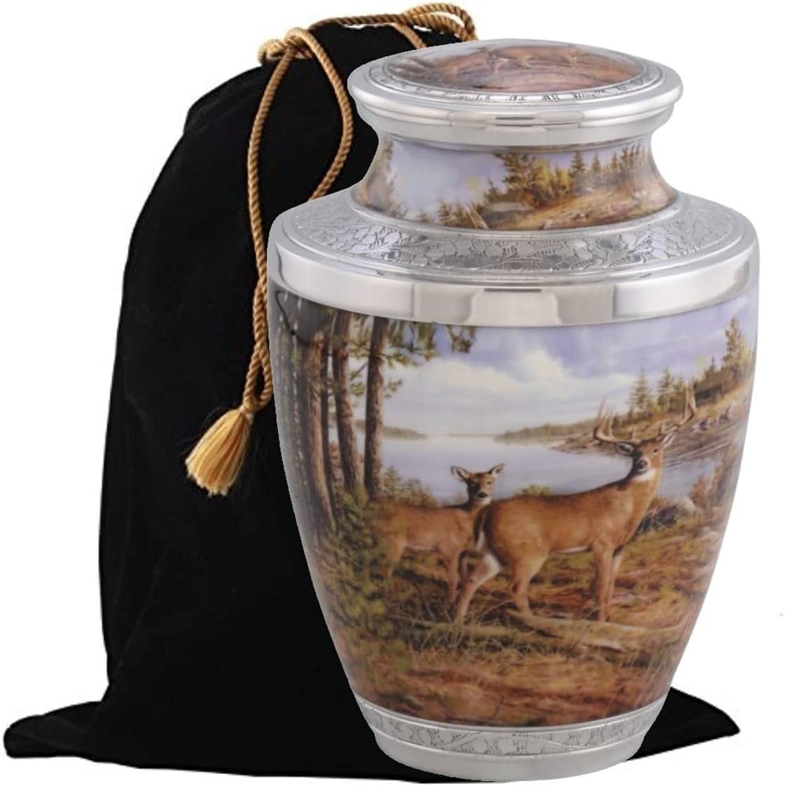 Deer Cremation Urn Handcrafted Metal Urn for Adult Ashes