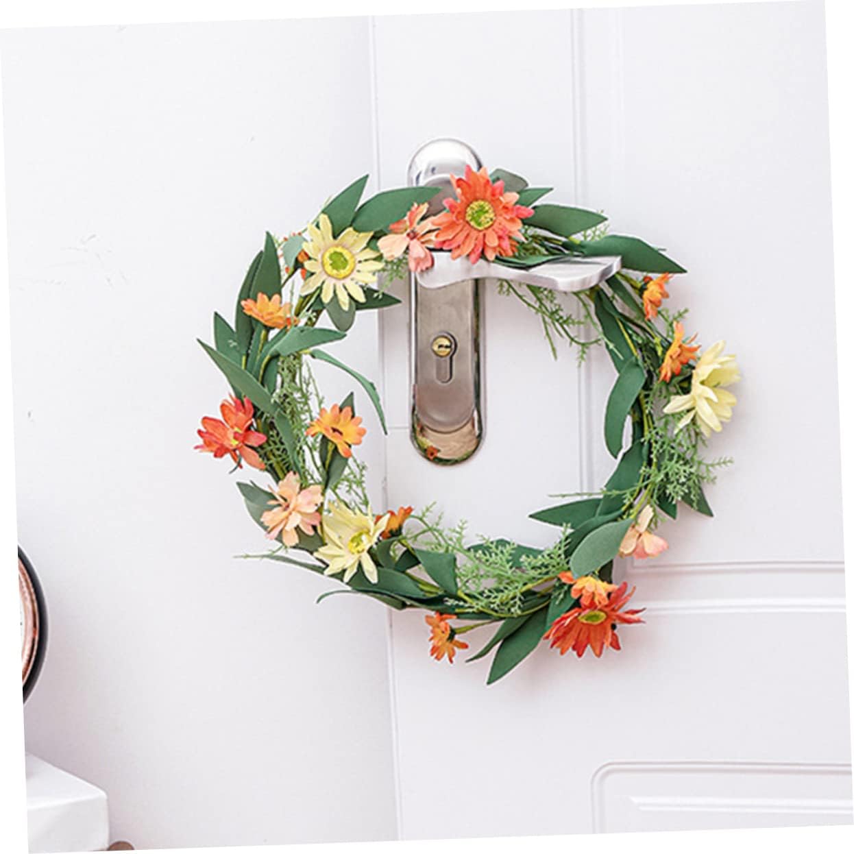 Realistic Chrysanthemum Wreath Christmas Door Hanging Decor