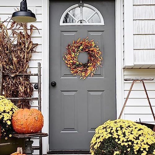 Bibelot Fall Leaf Wreath 20 Inch Autumn Decor