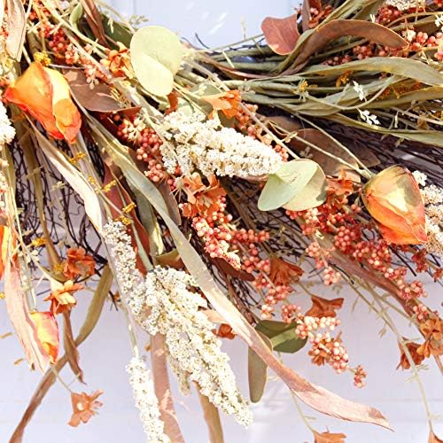 Dseap 24 Inch Fall Wreath for Front Door