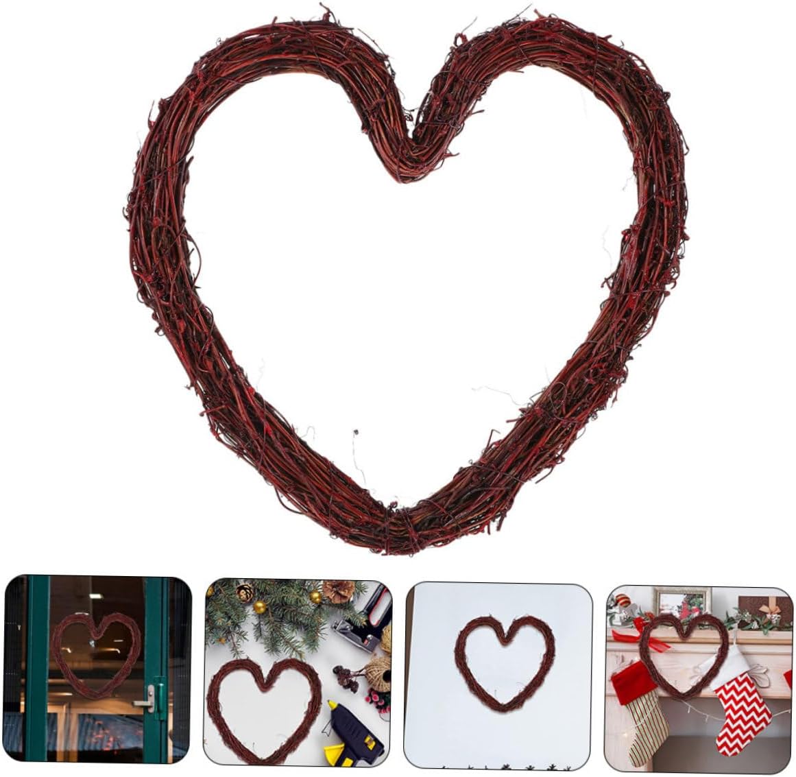 Bohemian Style Heart Shaped Rattan Wreath Frame