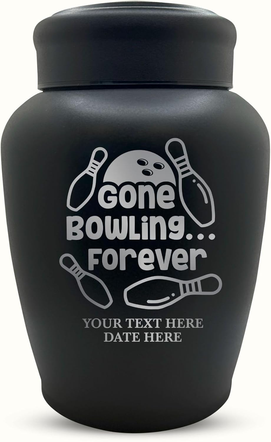 Custom Cremation Urn for Adult Ashes - Gone Bowling Design