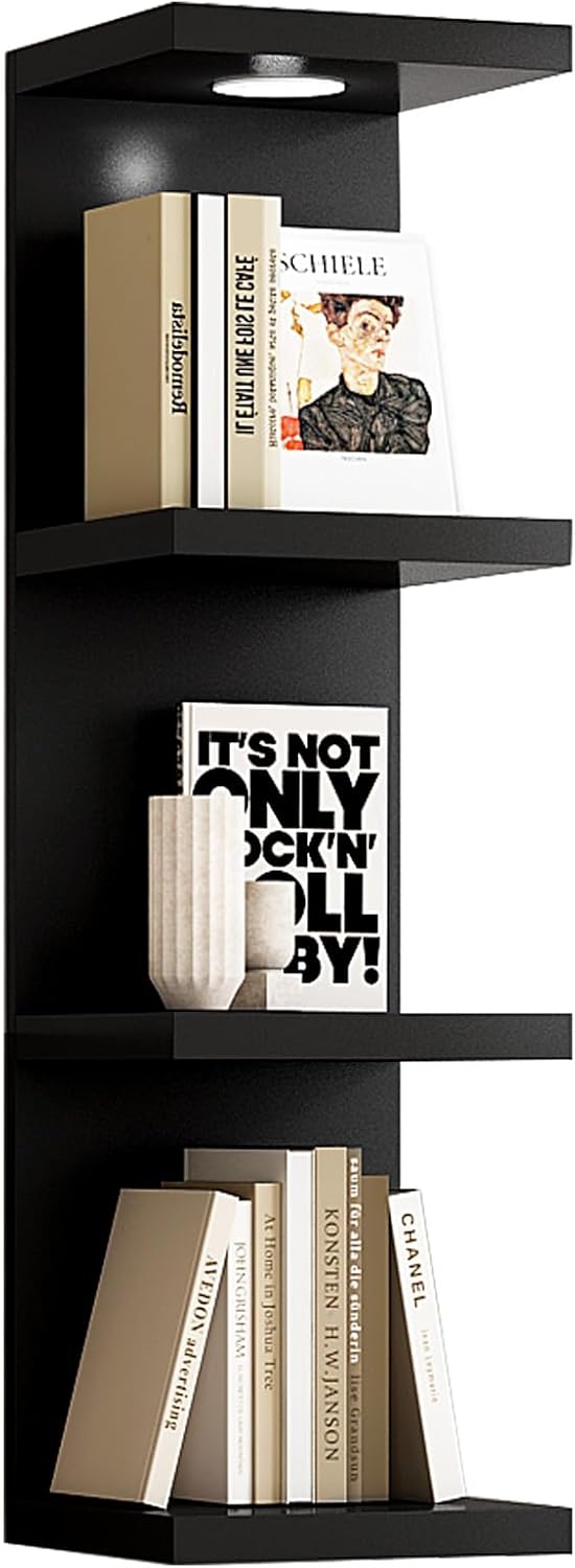 4 Tier Floating Wall Shelf with LED Light