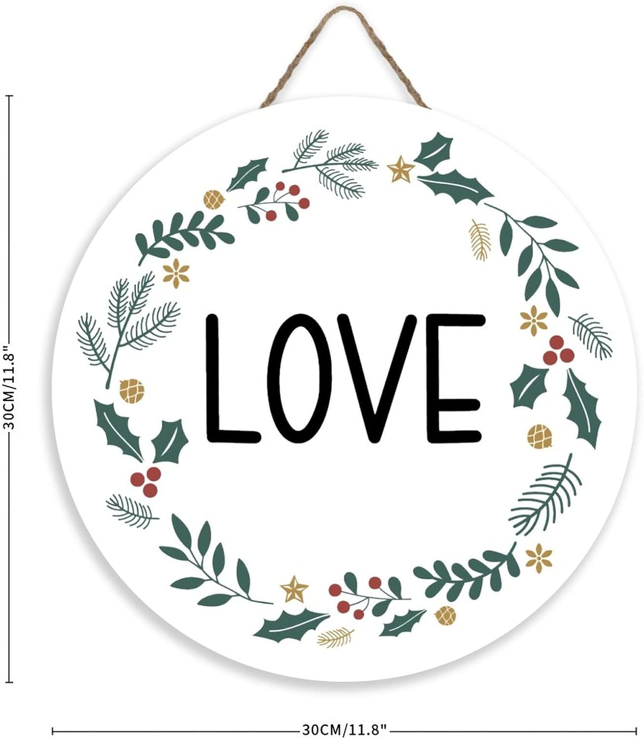 Mutilovely 12 Inch Round Wooden Welcome Door Sign