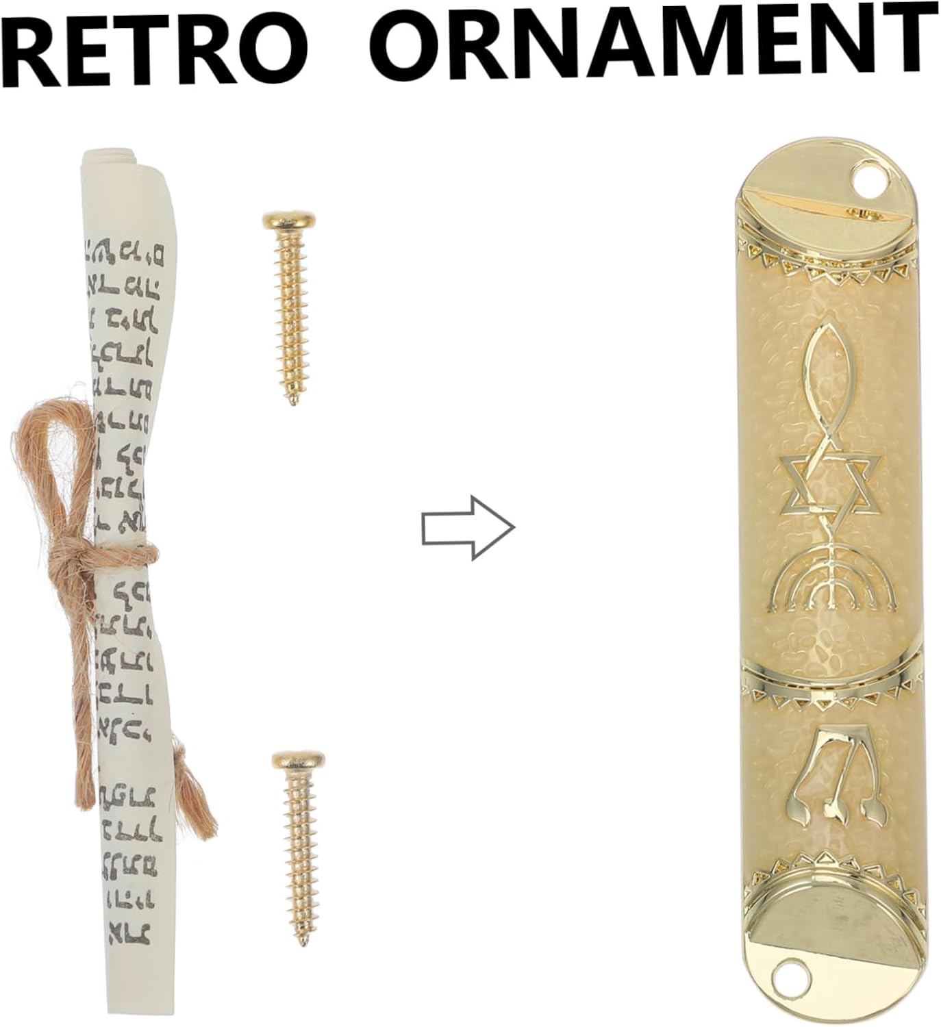 Metal Mezuzah with Scroll for Home Door Decor