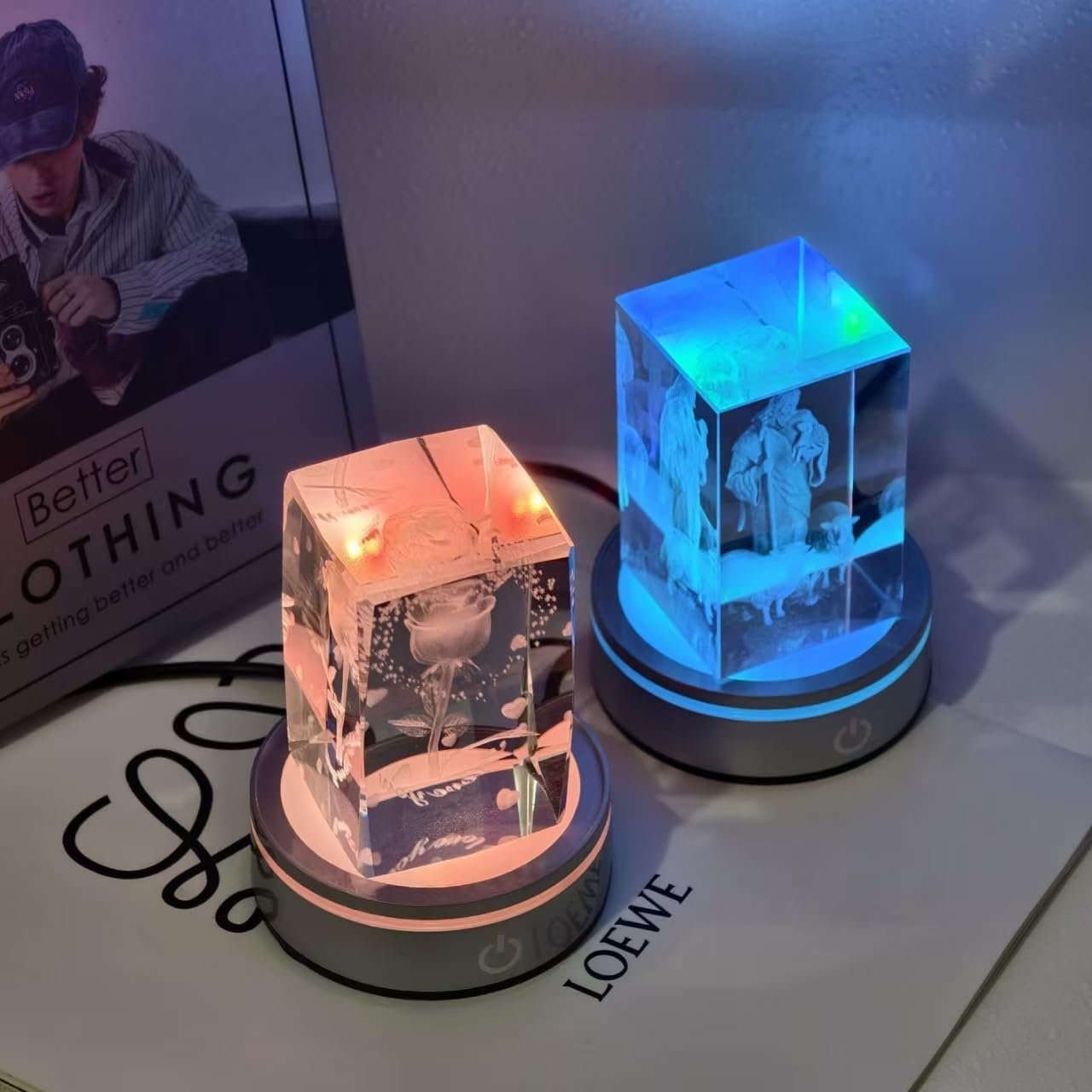 Museum-Grade Crystal Lighting Base Set of 4