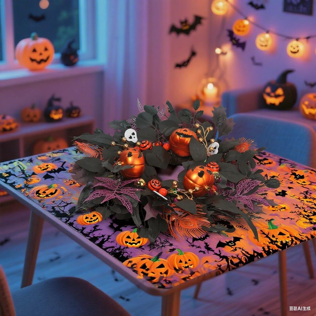 24 inch Glitter Halloween Wreath Outdoor Decor