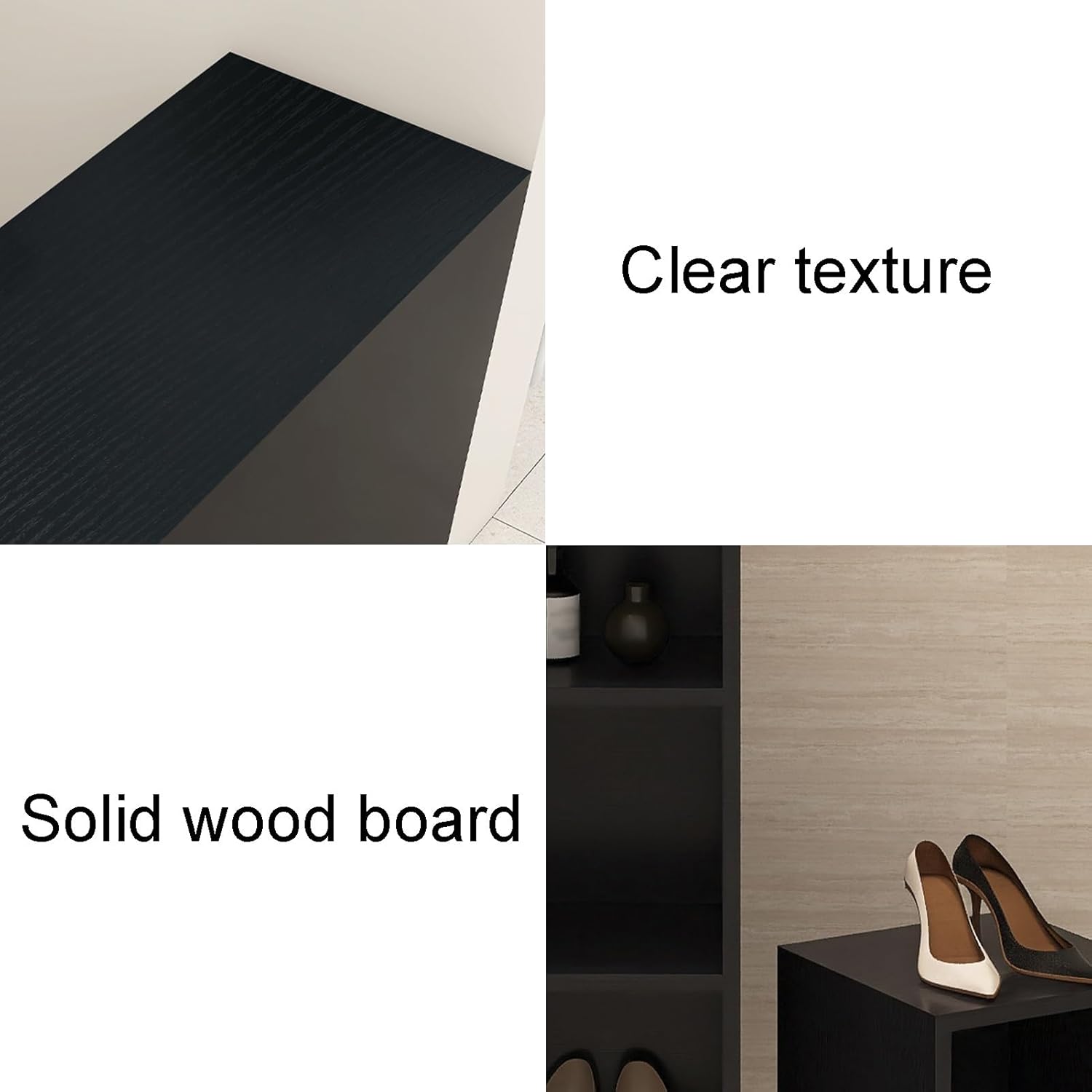 Black Square Wooden Display Pedestal Stand 30x30x90cm