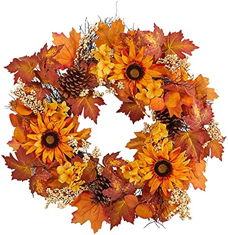 Nearly Natural 28in Autumn Fall Wreath