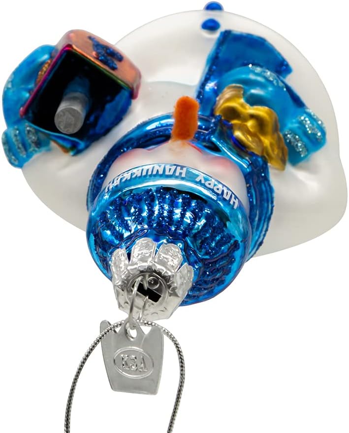 Kurt Adler 425 Inch Noble Gems Glass Hanukkah Snowman Ornament