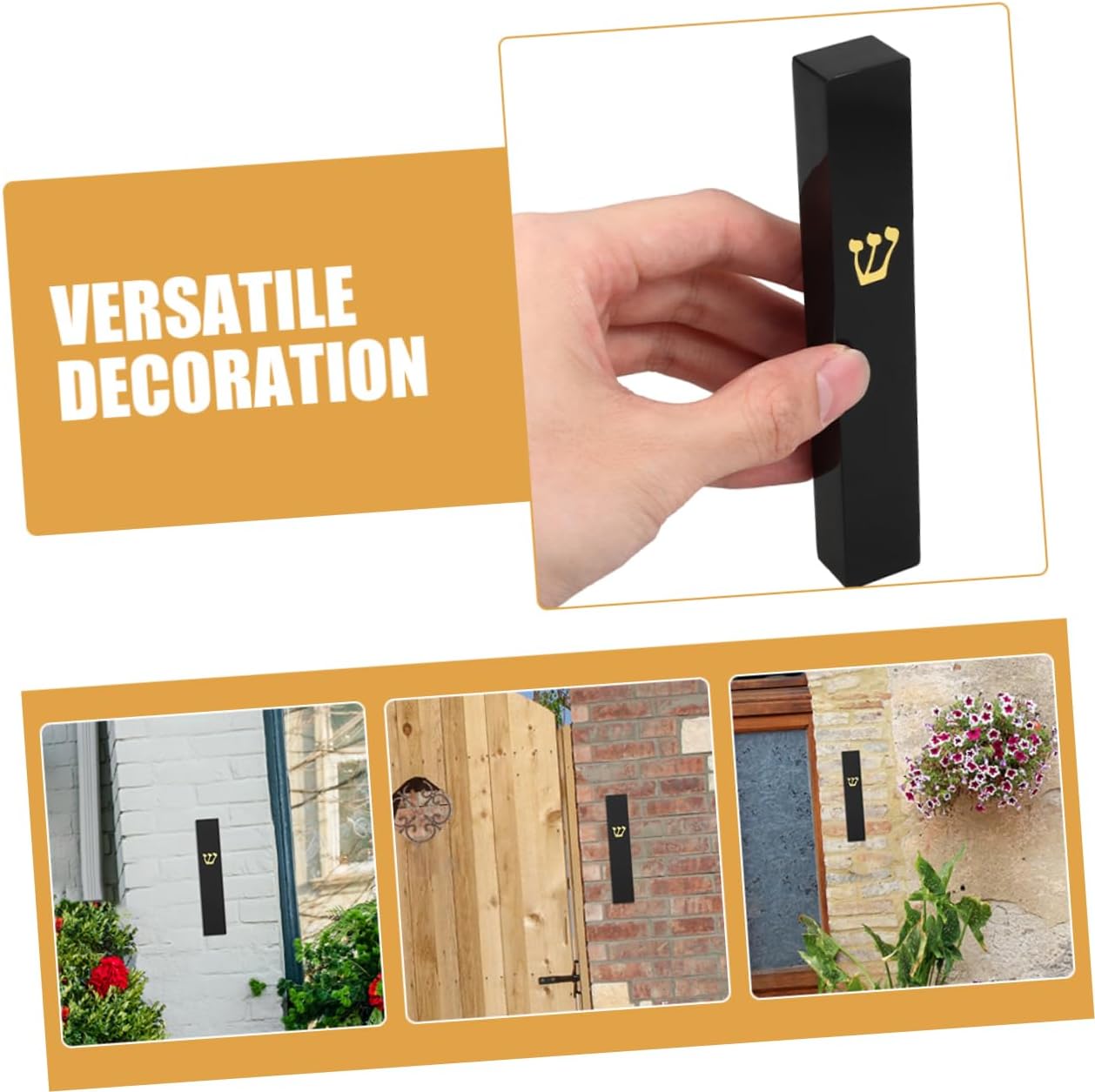 2Pcs Resin Mezuzah Decor with Scroll for Home Blessing