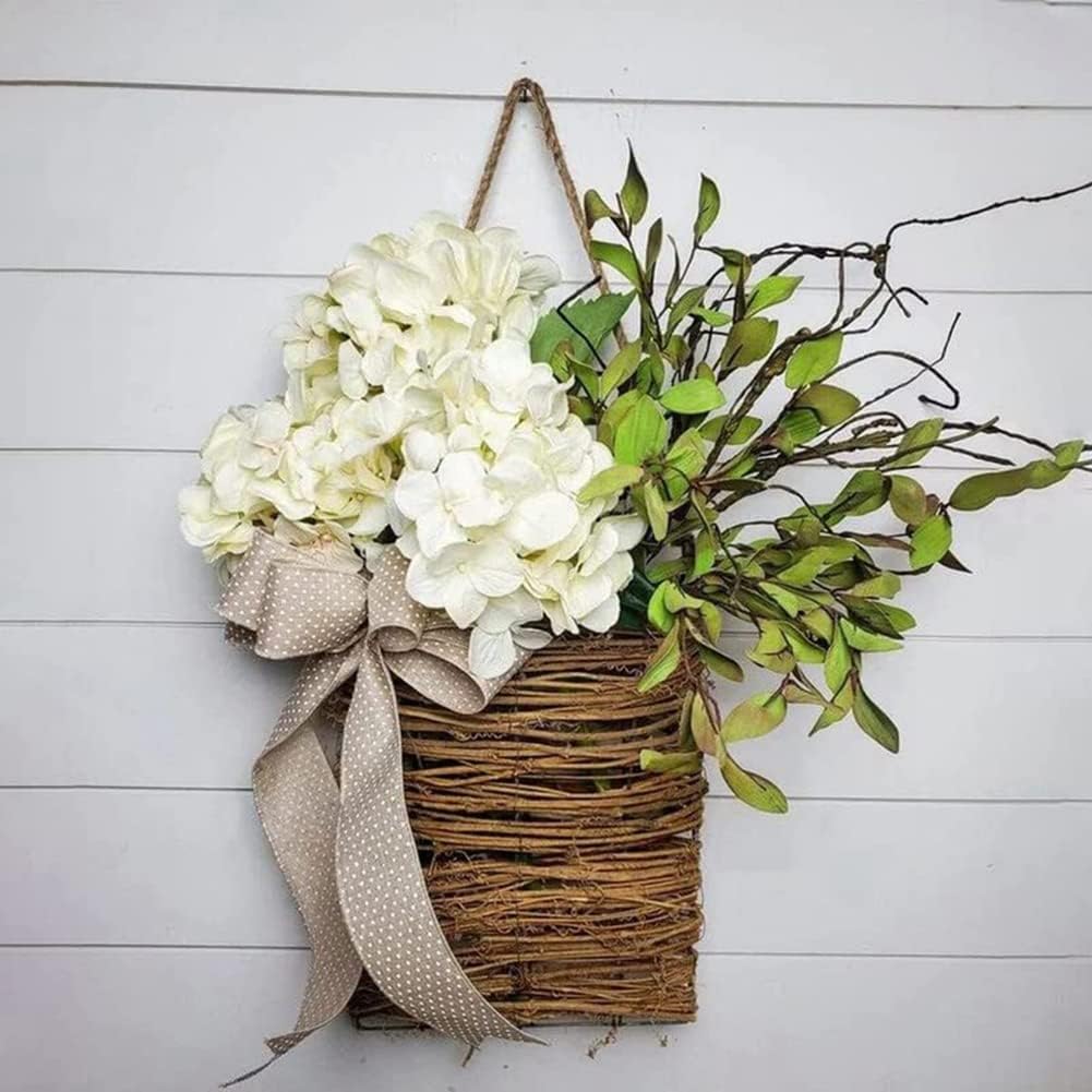 Spring Wildflower Door Hanging Wreath Welcome Sign Decor