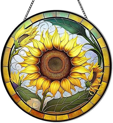 MATIHAY Sunflower Acrylic Window Hanging Wall Decor