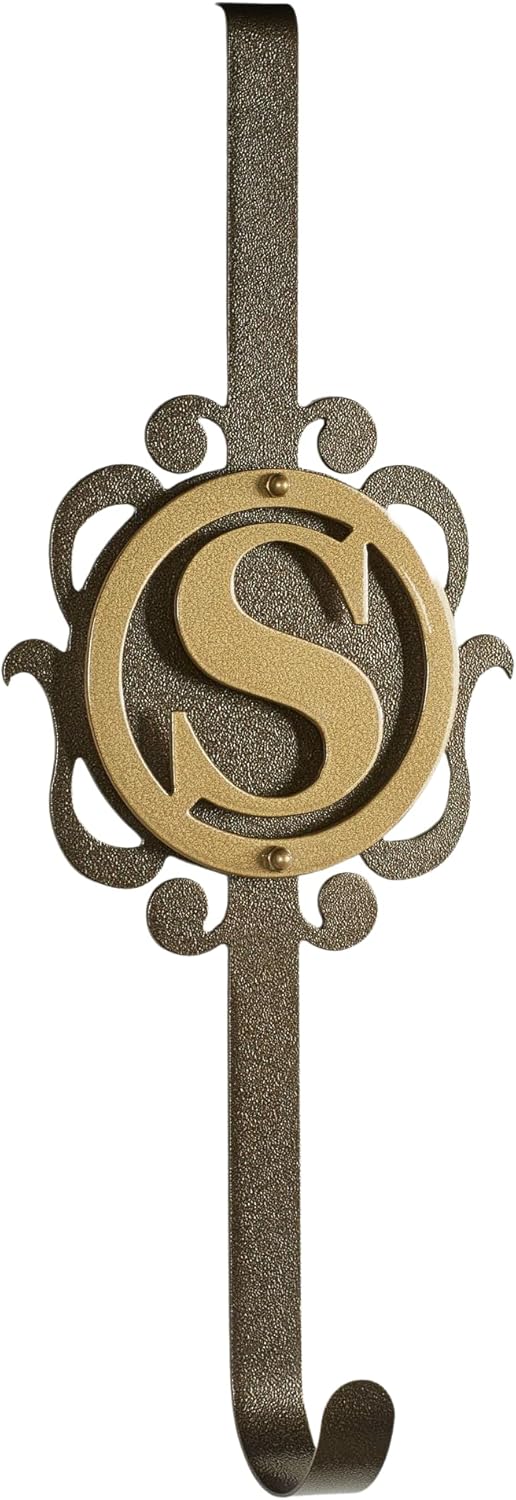 Touch of Class Overture Metal Monogram Wreath Hanger Gold Bronze