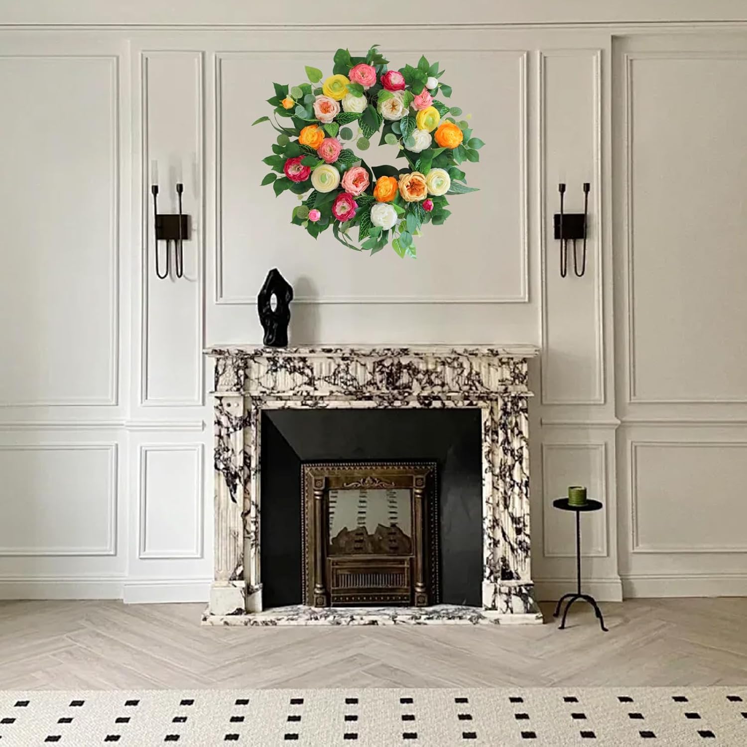 24 Inch Artificial Wreath for Front Door and Wall