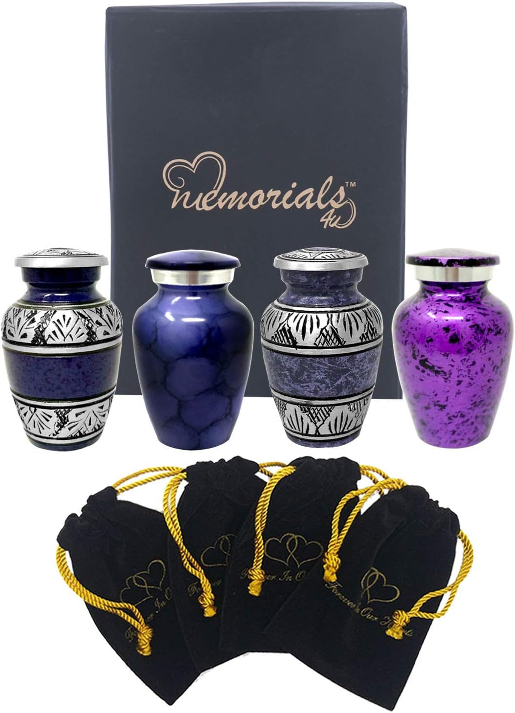 Forever in Our Hearts Classic Keepsake Urns Set of 4