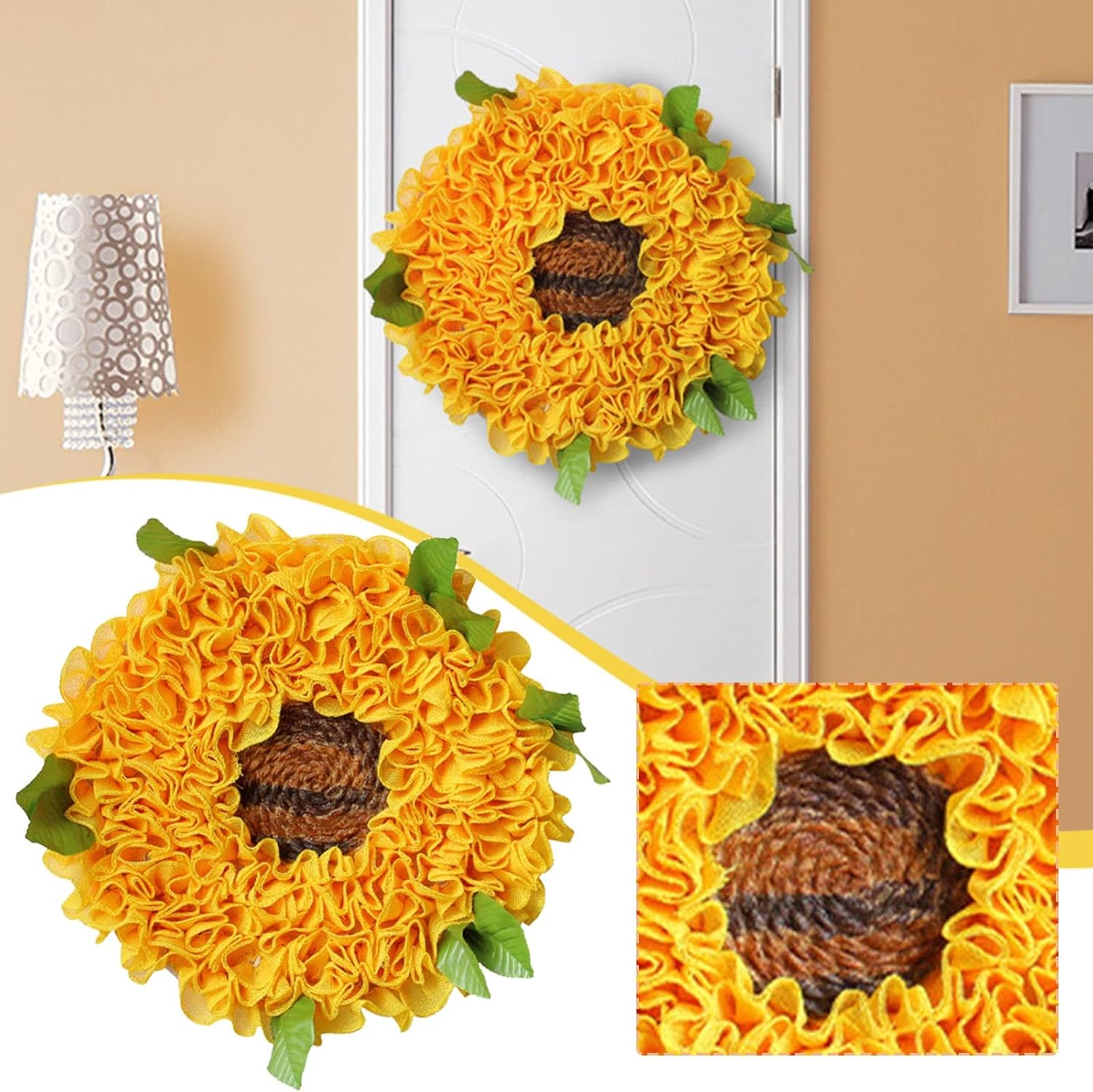 Sunflower Door Sign Summer Wreath Hanger