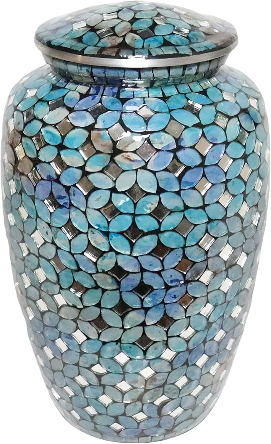Extra Large Glass Mosaic Urn - 350 lbs Capacity - Handmade