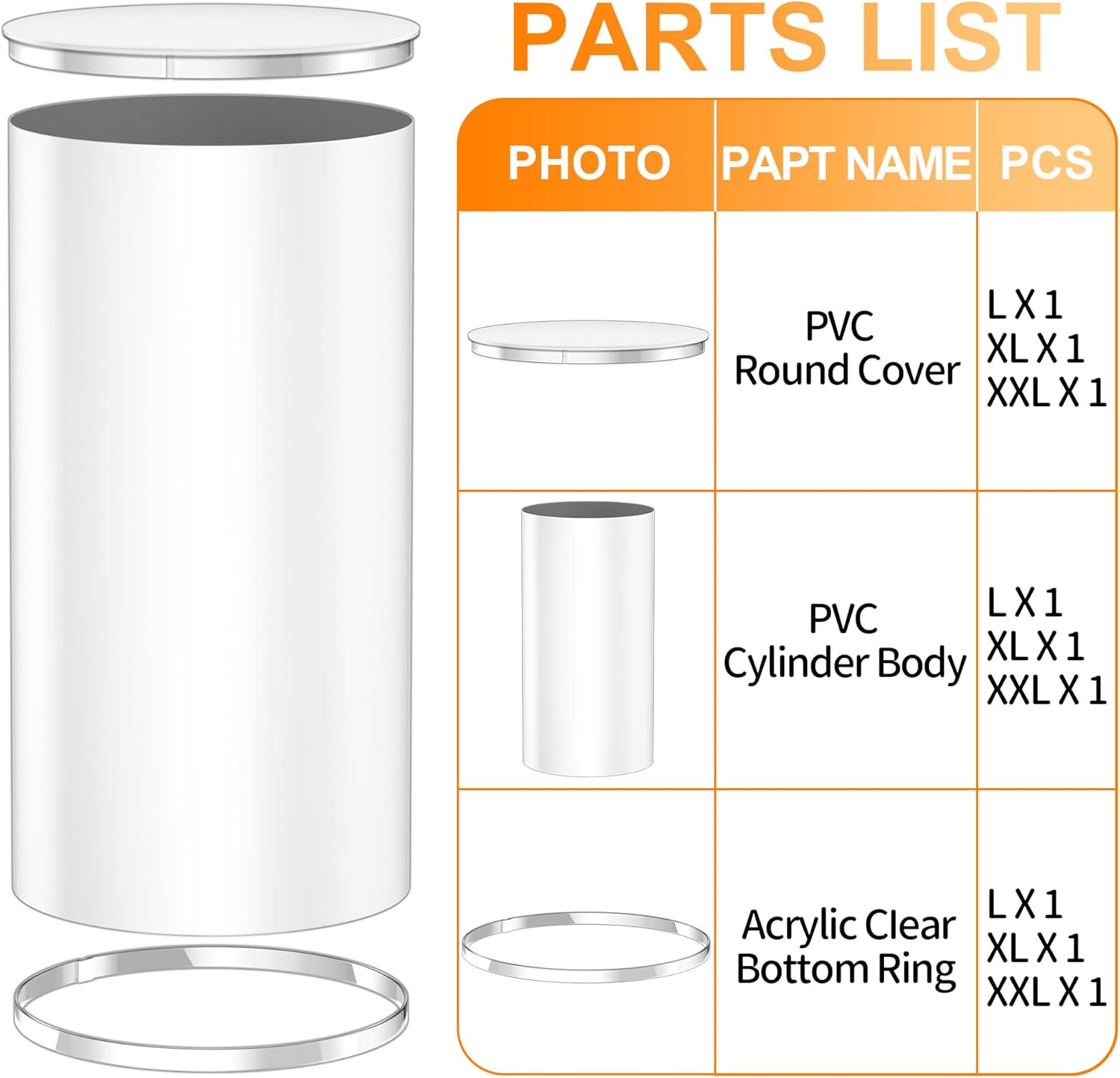 Toosci 3 Piece Cylinder Pedestal Stand for Party Decor