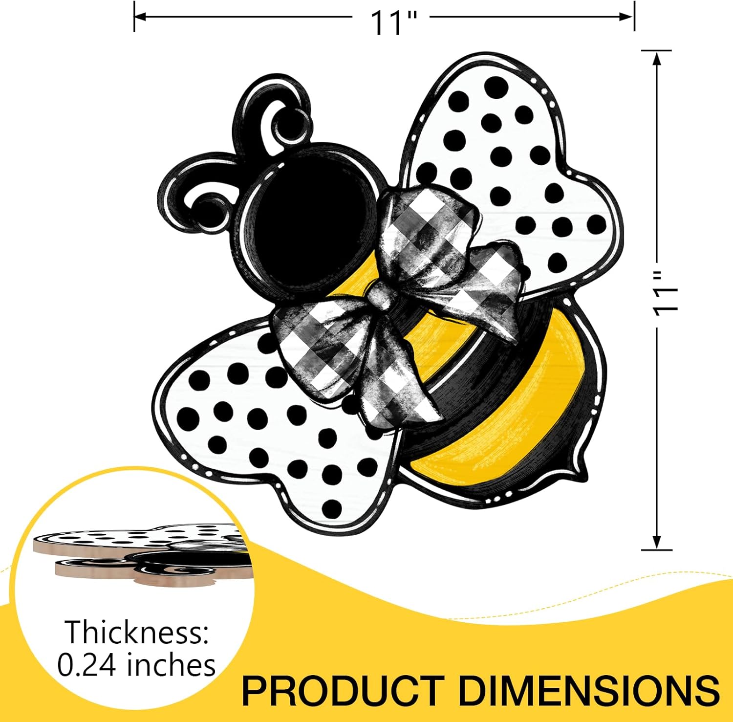 Deroro Bumble Bee Front Door Wreath Decor