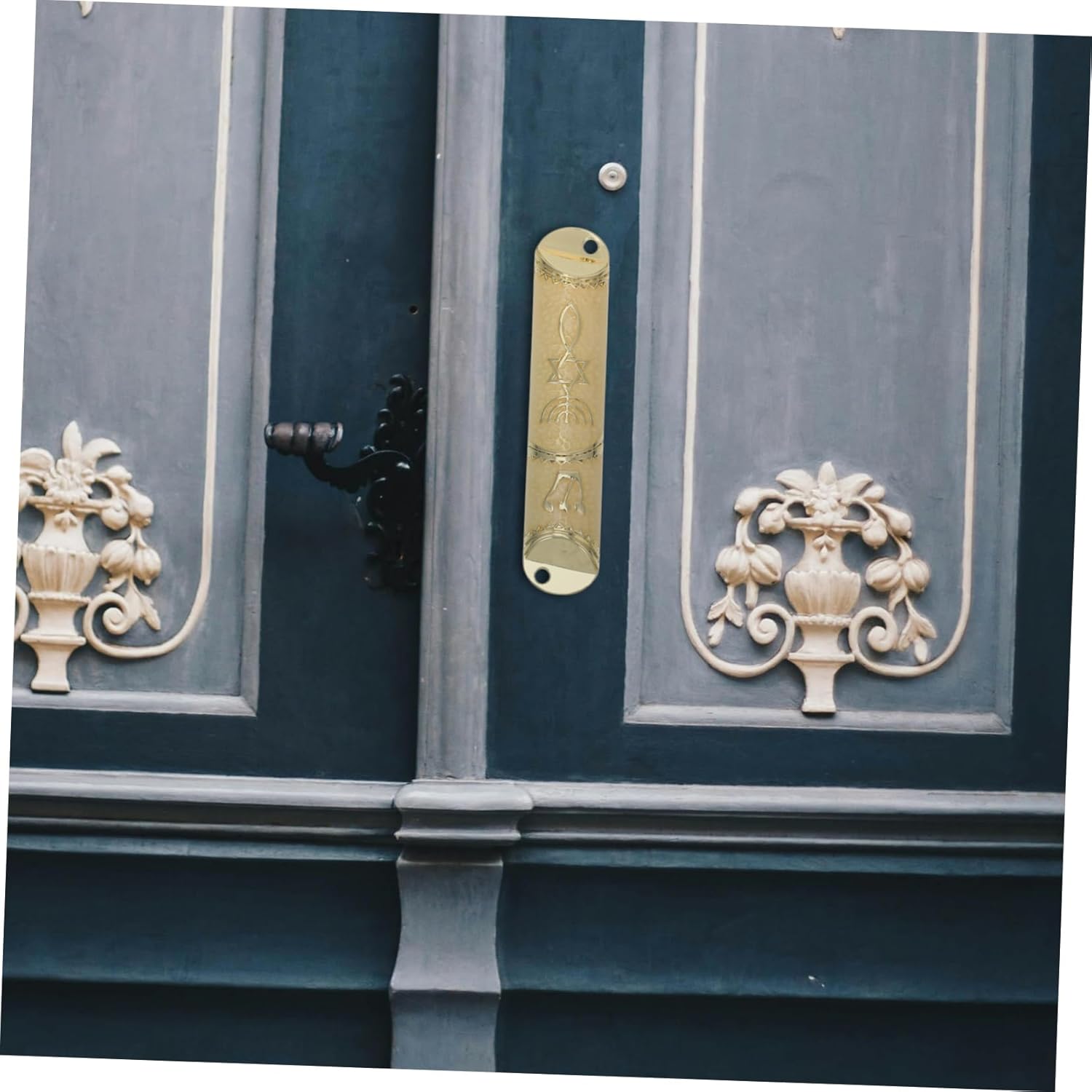 Happyyami Religious Door Mezuzah Decor Metal Scroll